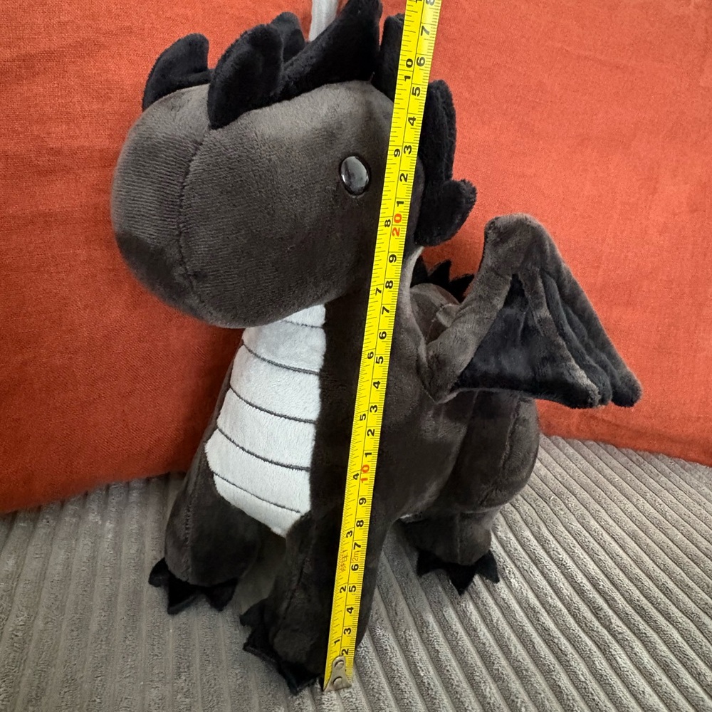 Bellzi Black Dragon Plush - Draggi the Fire Dragon Plush Toy Ultra RARE Toy - Picture 5 of 14